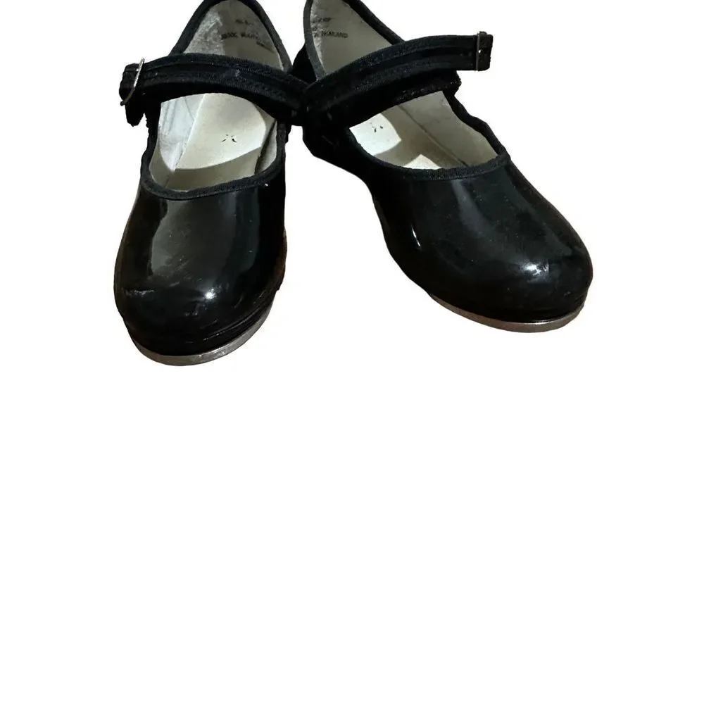Capezio‎ girls black tap shoes sz 2M